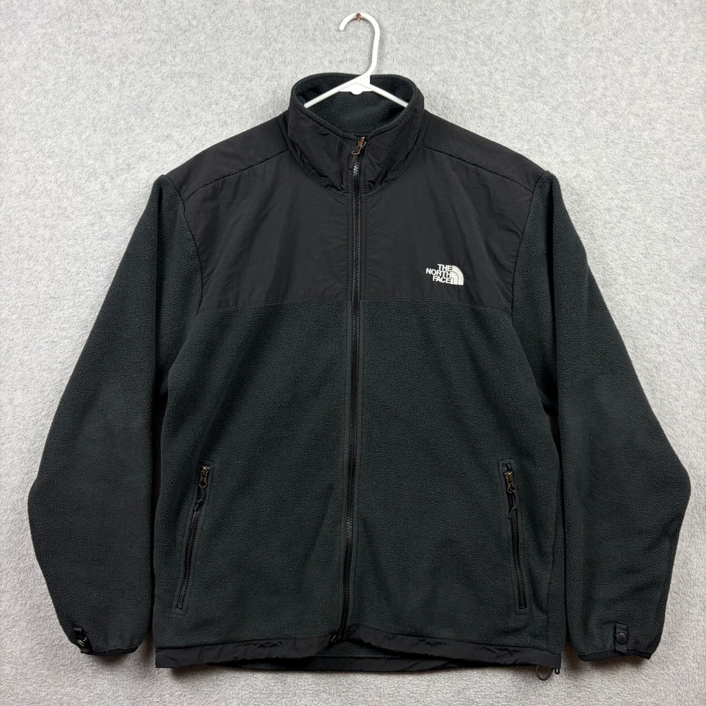 The North Face Jacket Mens Medium Black Fleece Full Zip Mock Neck Hiking Outdoor